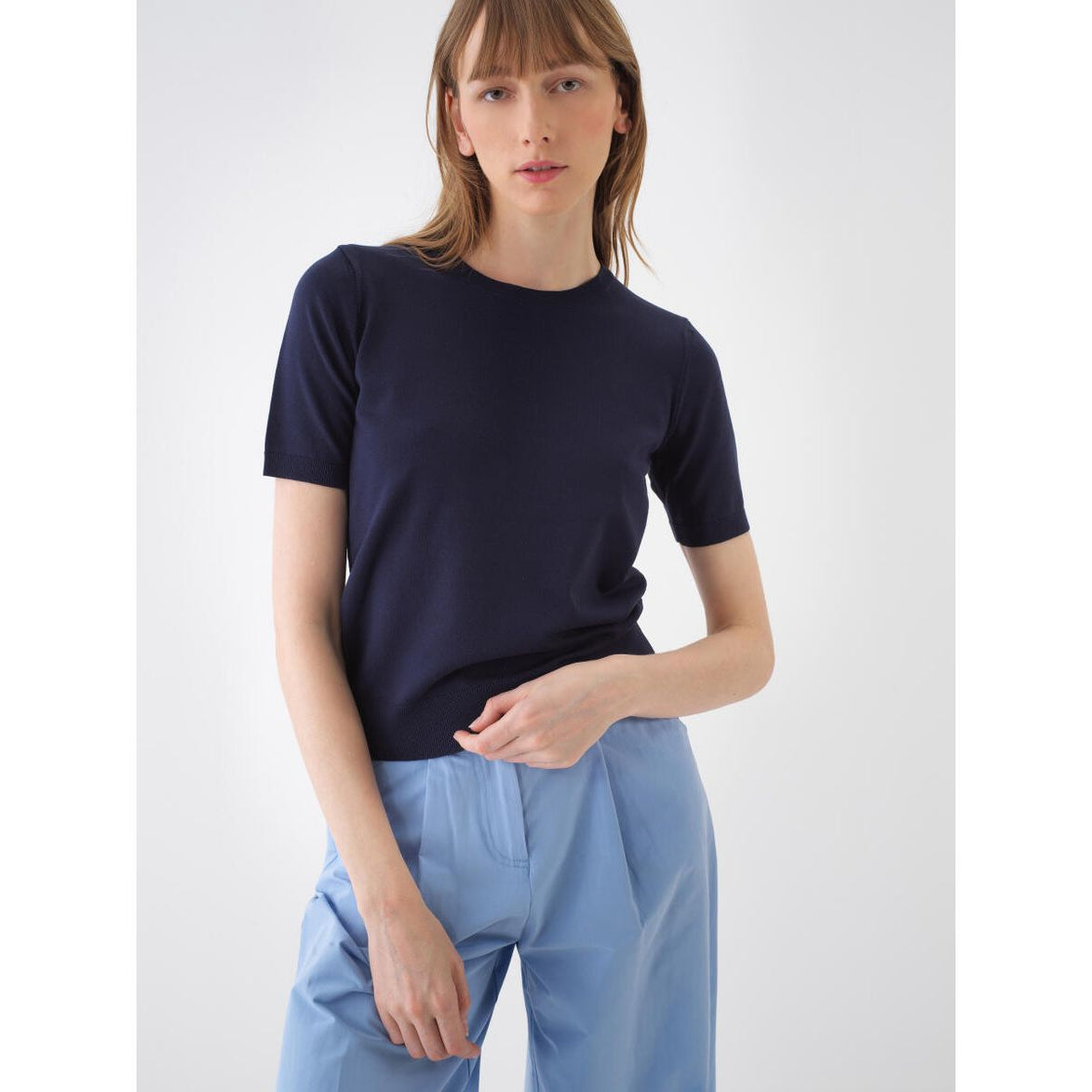Base Fitted Knit T-Shirt - IVAH