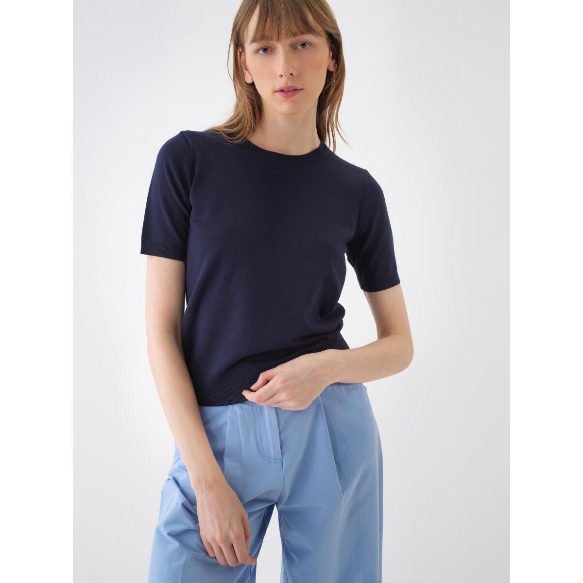 Base Fitted Knit T-Shirt - IVAH